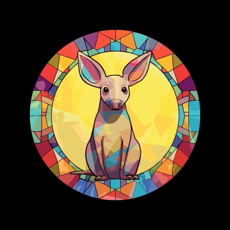 Aardvark vitrail coloré dessin animé Kawaii Ani