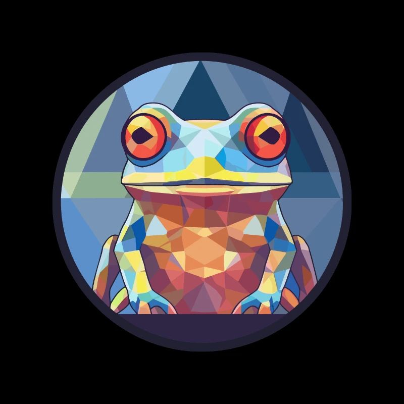 Frosch Buntglas Bunte Karikatur Kawaii Tier
