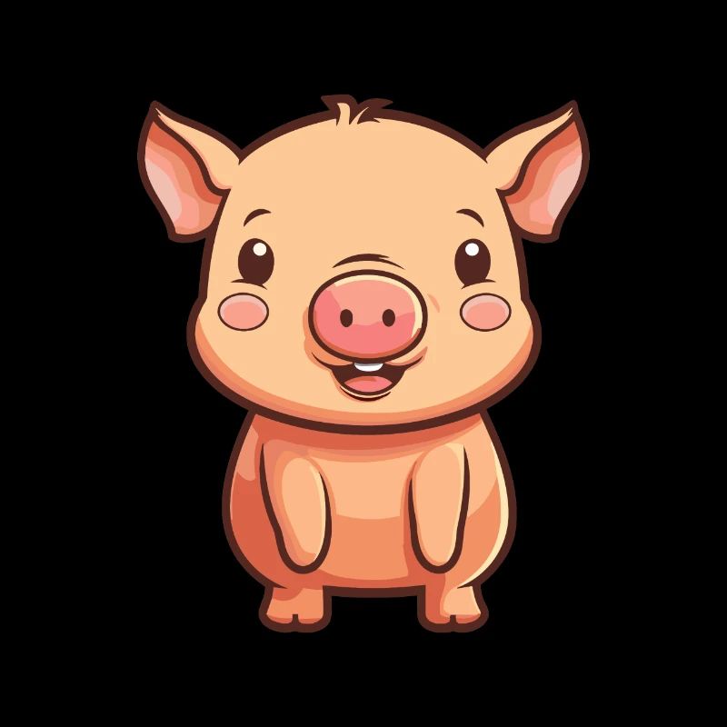 Cochon Mignon Dessin Animé Kawaii Aquarelle Animal De Compagnie