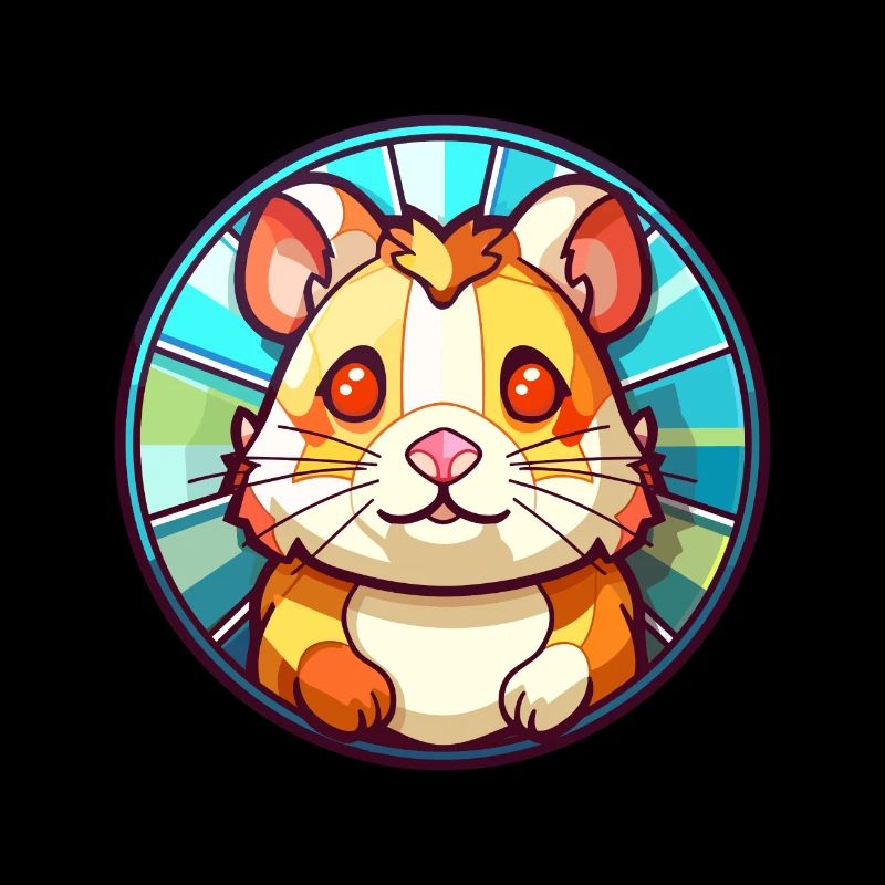 Hamster Bunte Karikatur Kawaii Anim