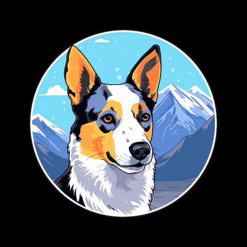 Blauer Heeler Hunderasse Cartoon Kawaii Aquarell