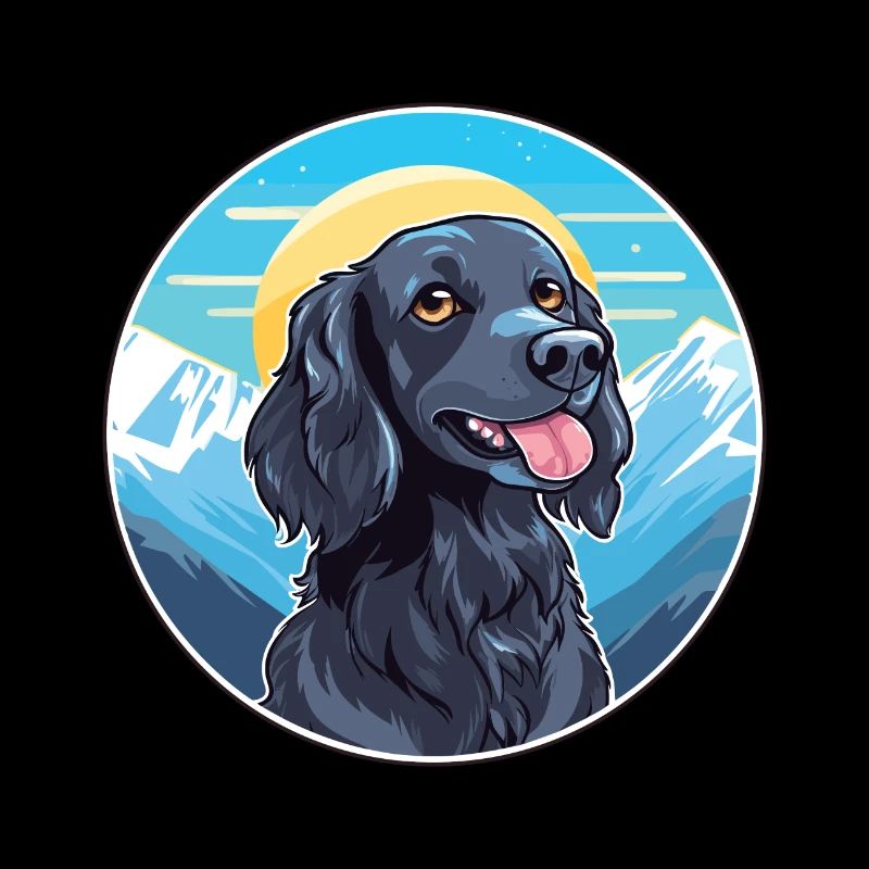 Blue Picardy Spaniel Dog Breed Cartoon Kawaii Wate