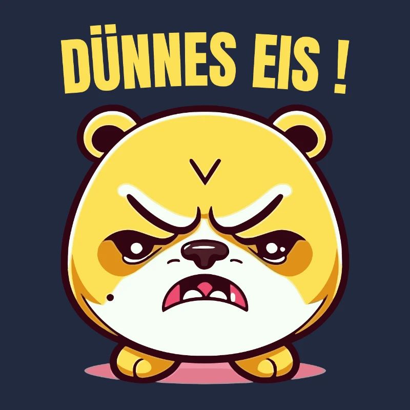 Dünnes Eis mit zorniger Katze