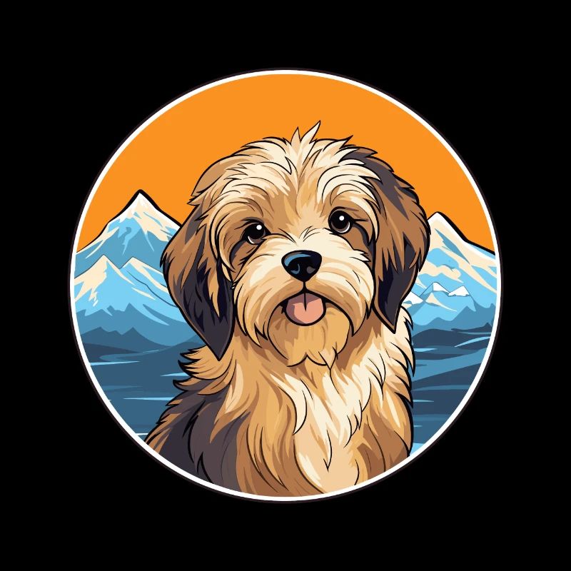 Lowchen Petit Lion Chien Race Dessin Animé Kawaii Eau
