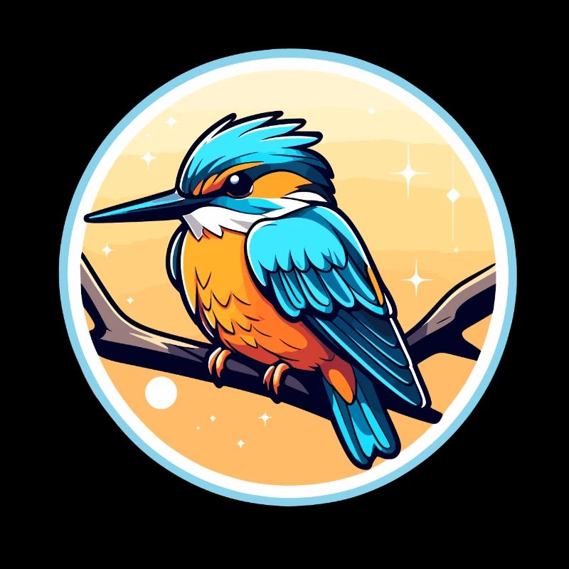 Dessin d’oiseau martin-pêcheur