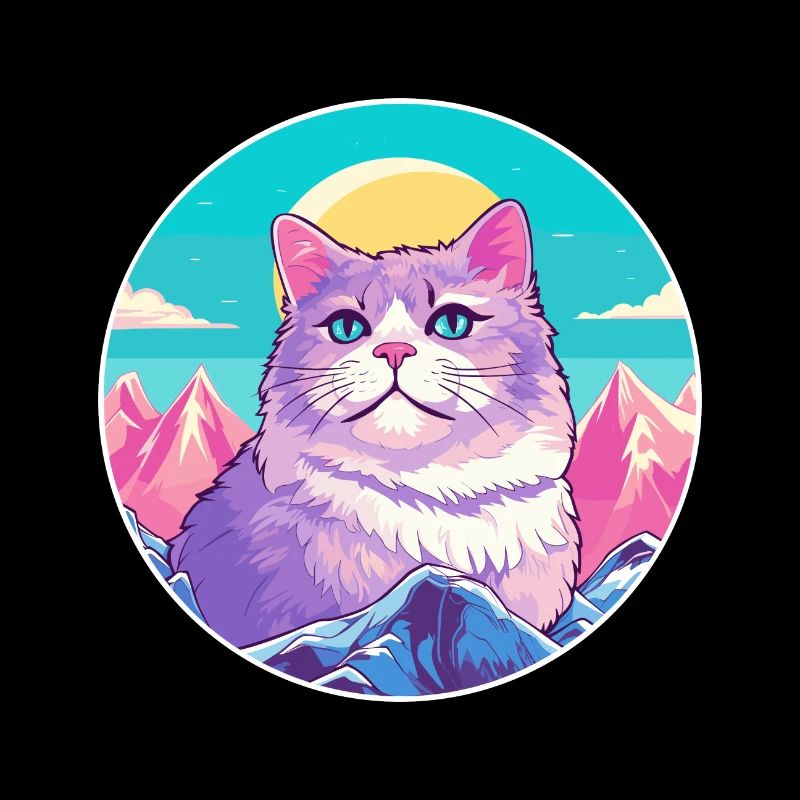 Australien Brume Chat Coloré Dessin Animé Aquarelle Il