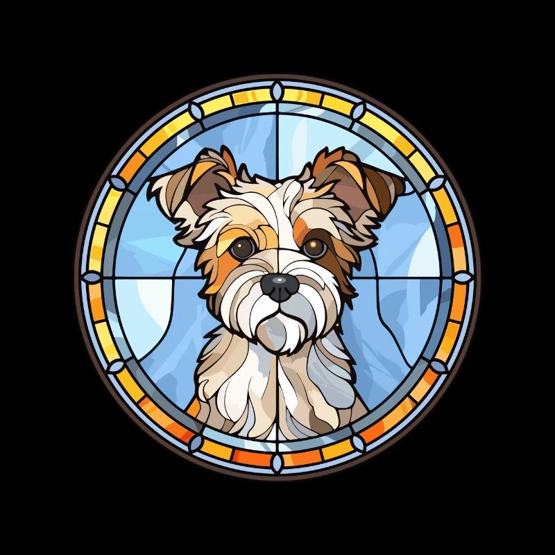 Biewer Terrier chien race vitrail coloré Wa
