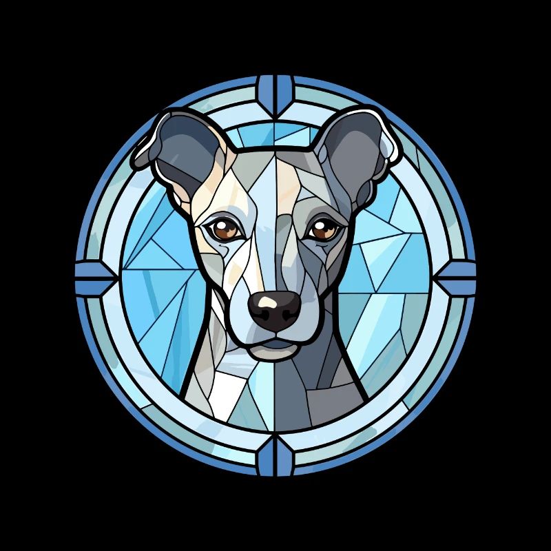 Blauer Paul Terrier Hunderasse Buntglas Bunt