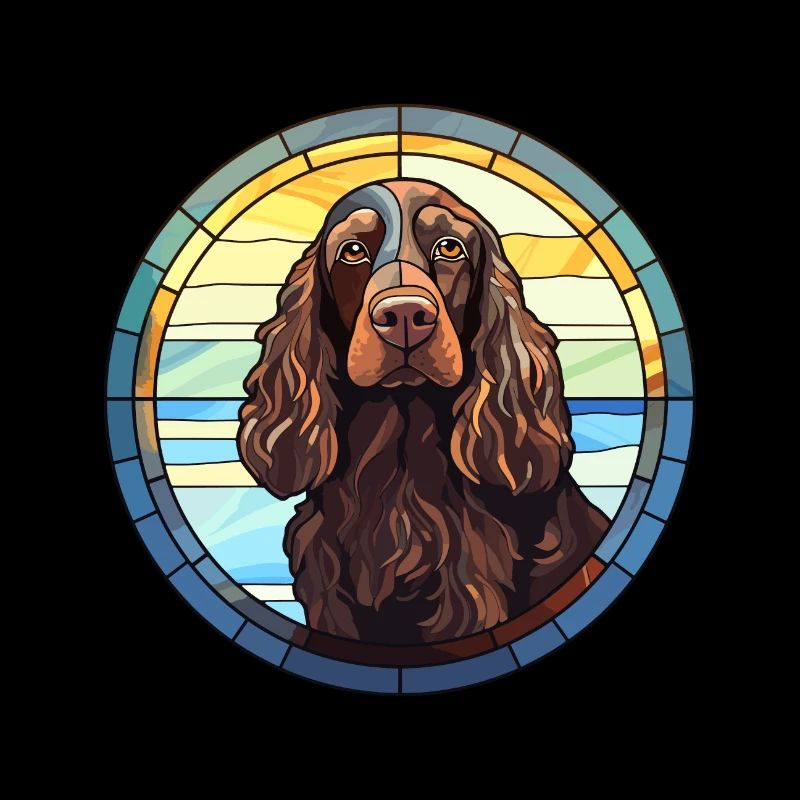 Boykin Spaniel chien race vitrail coloré Wa