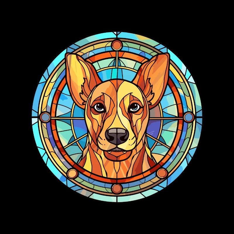 Paria indien chien race vitrail coloré Wat
