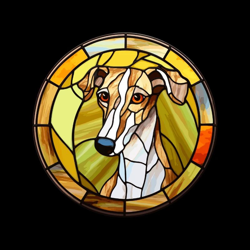 Lurcher Hunderasse Buntes Glas Buntes Wassercolo