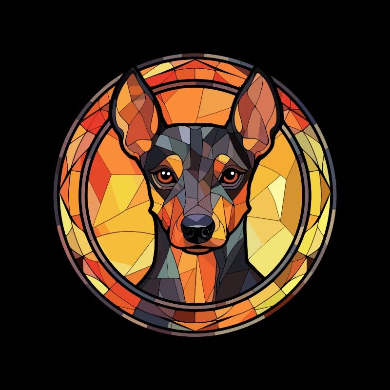 Manchester Terrier Hunderasse Buntglas Colorfu