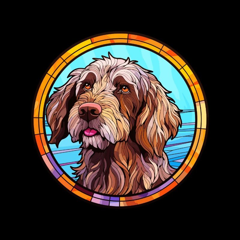 Pudelpointer Dog Breed Stained Glass Colorful Wate