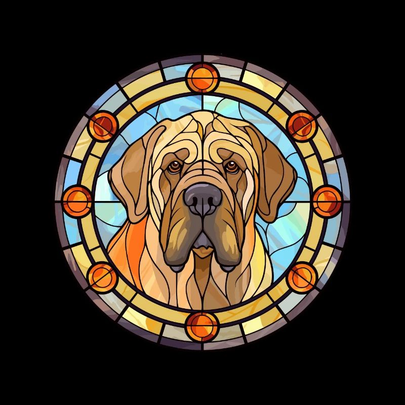 Mastiff espagnol chien race vitrail coloré W