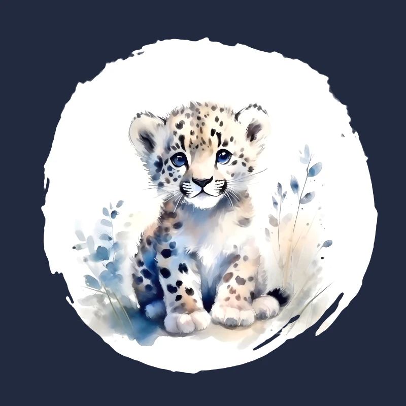 Schneeleopard Aquarell