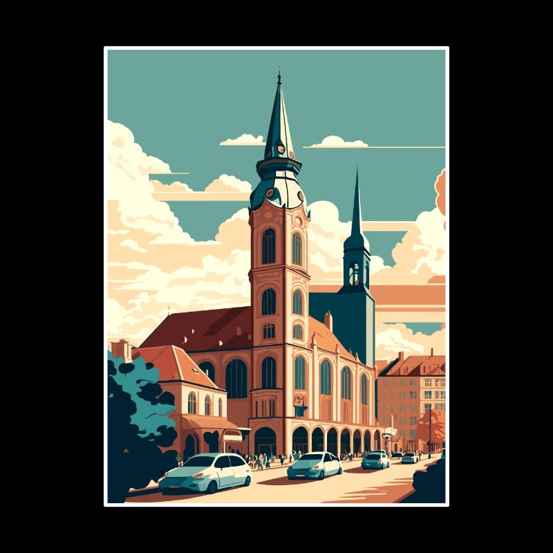 Stuttgart Deutschland Vintage Reiseposter Souvenir