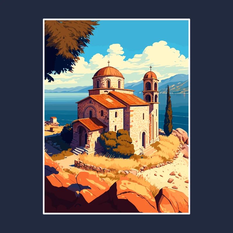 Église du lac de l’île d’Ohrid de Saint-Jean-de-Macédoine