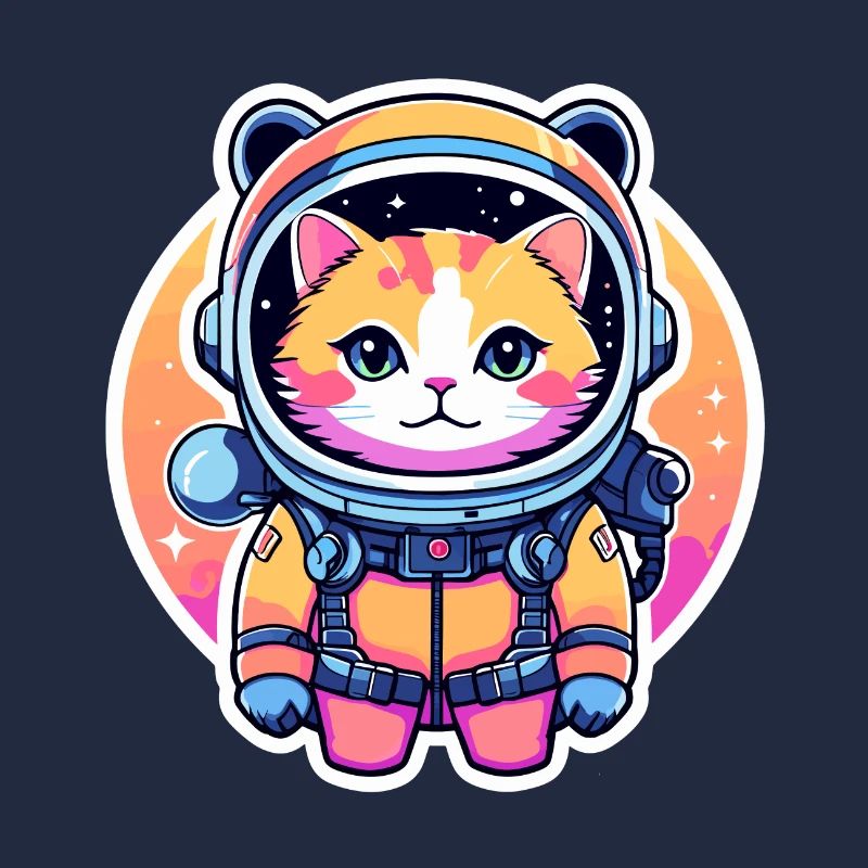 Cat Astronaut Illustration