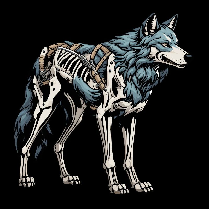 Wolf Skelett Illustration