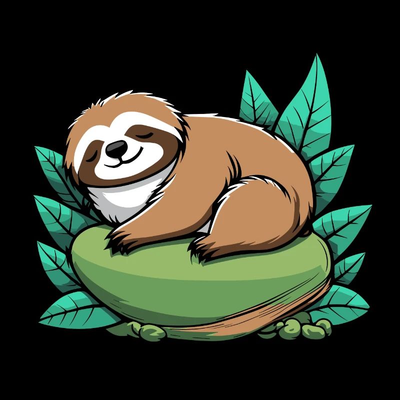 Sleeping Sloth Illustration