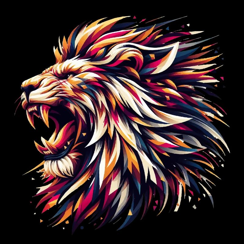 Löwe brüllt geometrisch Geschenk