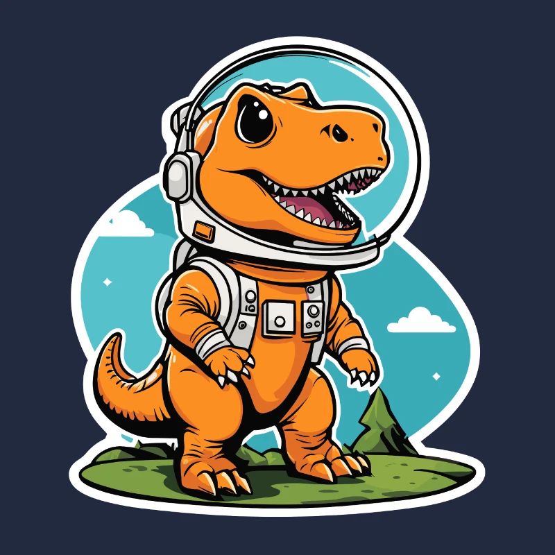Illustration d’astronaute dinosaure