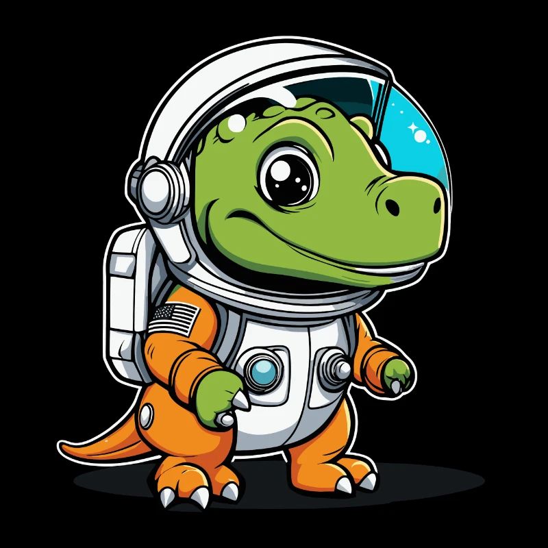 Illustration d’astronaute dinosaure