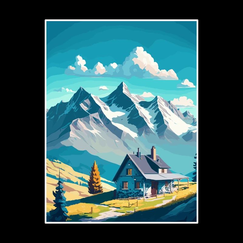 Le Chasseron Falls Suisse Affiche de voyage