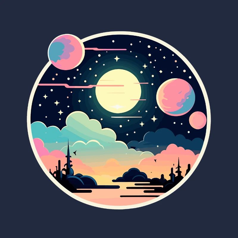 Moon Landscape Illustration