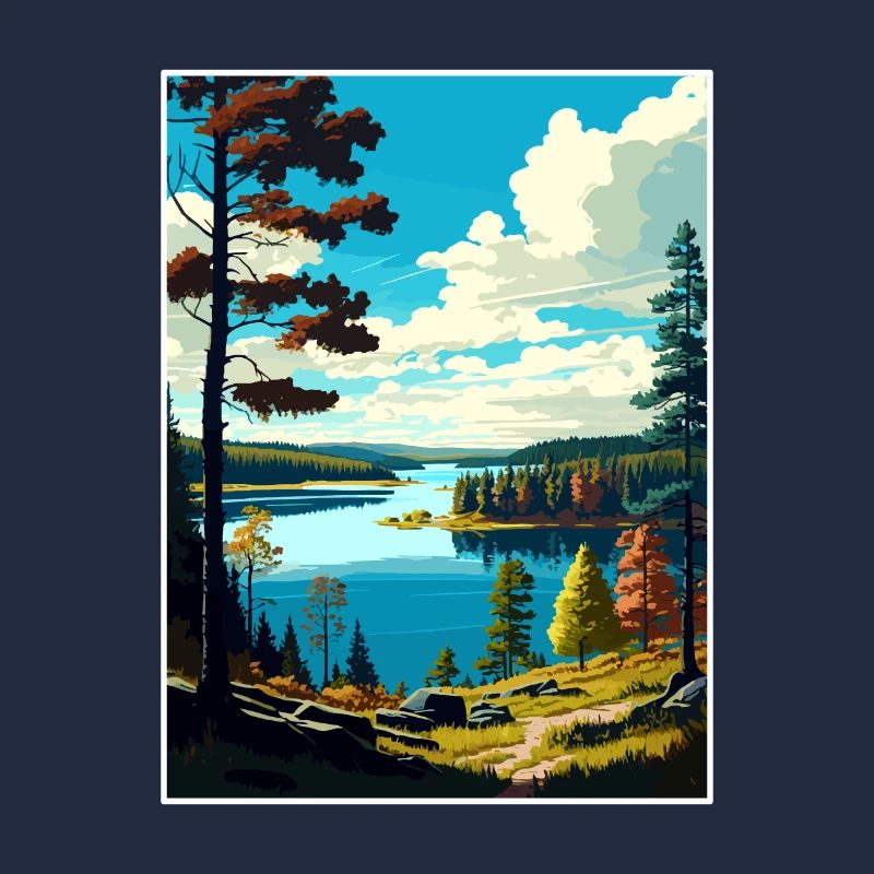 Souvenir du parc aquatique et forestier de Kielder en Angleterre