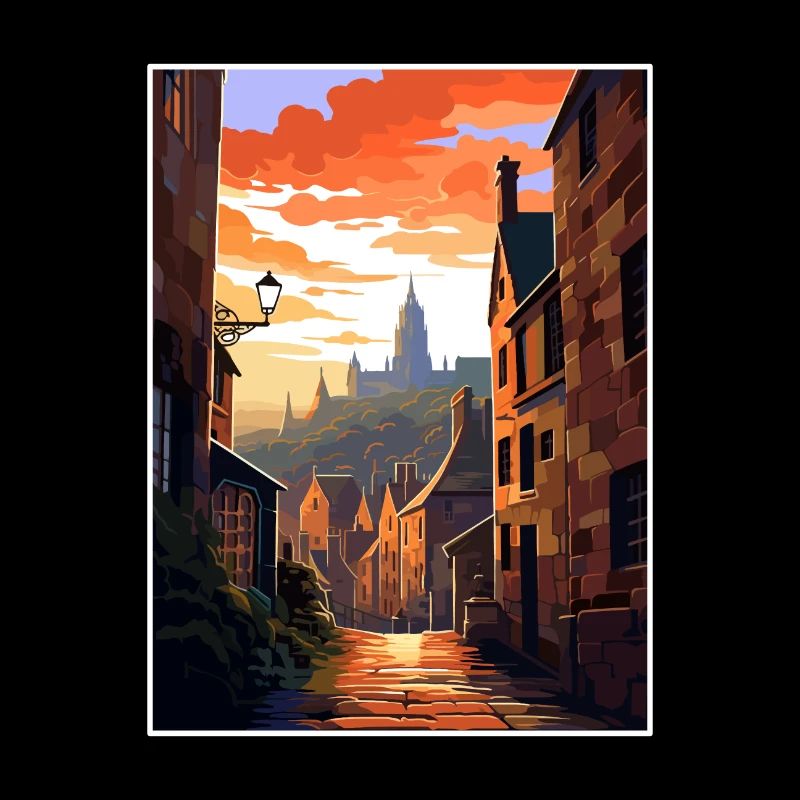 Edinburghscape European Scotland affiche de voyage
