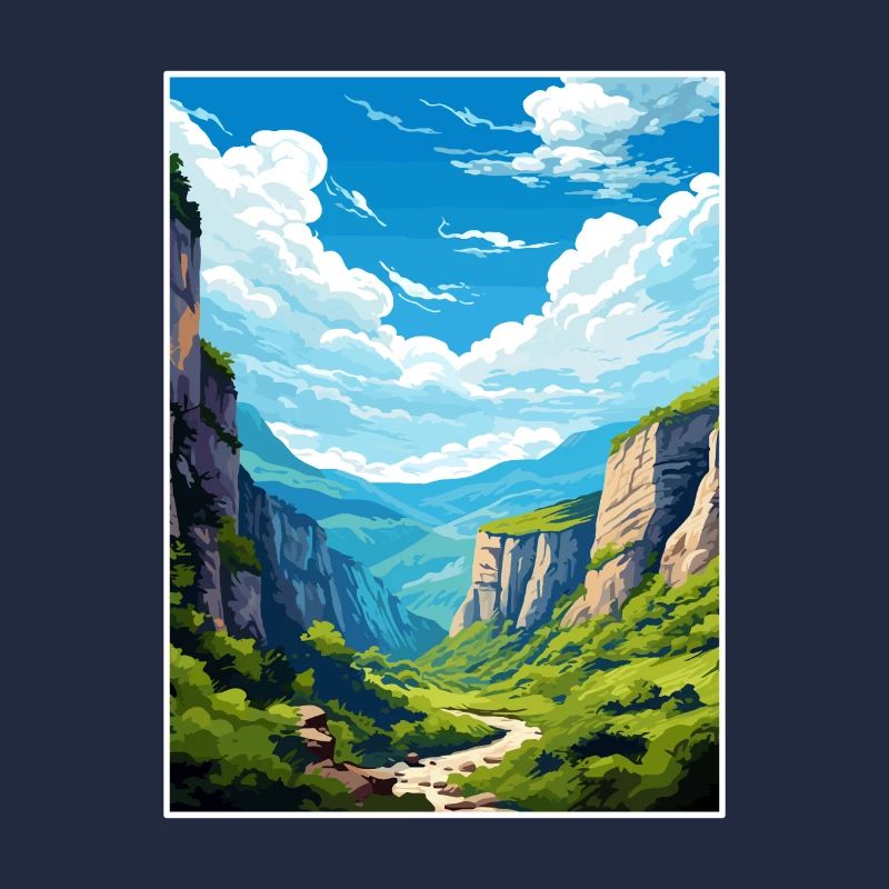 Vikos gorge Grèce déco Vintage voyage affiche WPA