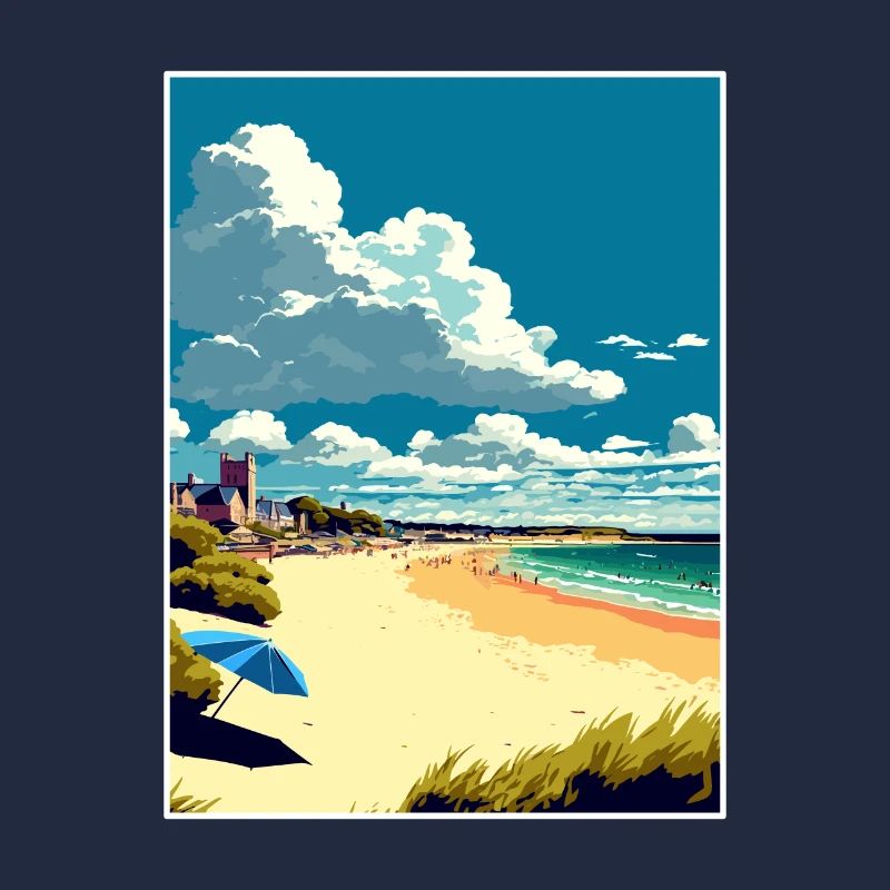 Bournemouth Angleterre plage Vintage affiche de voyage