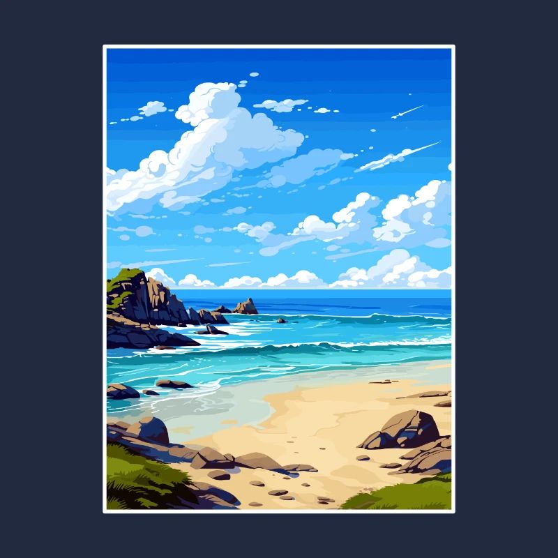 Porthcurno Beach Cornwall Vintage Reiseposter