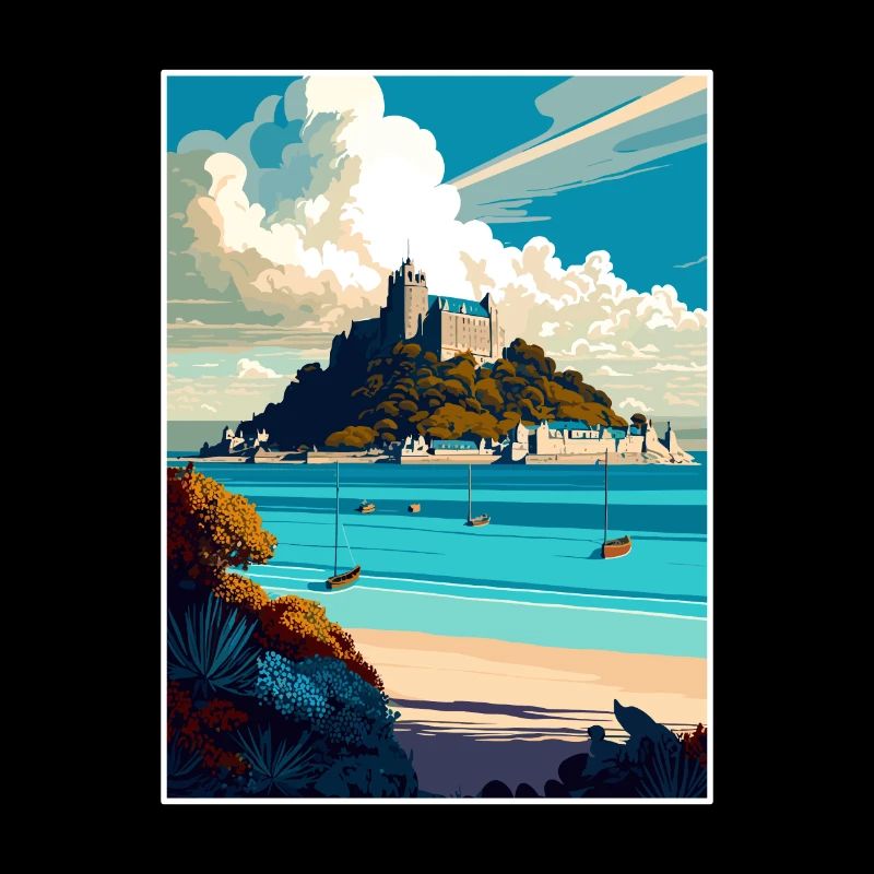 St Michaels Mount England Vintage Reiseposter