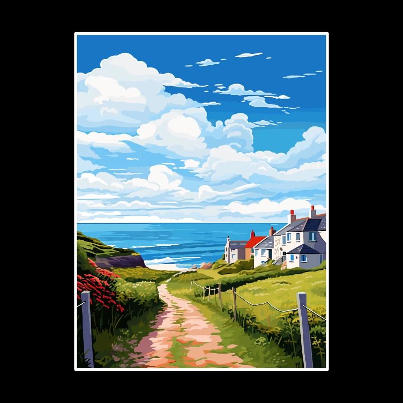 St Agnes Cornwall Vintage Reiseposter Souvenir