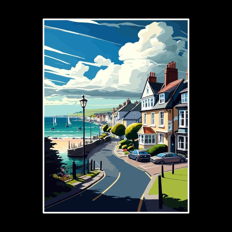 Lyme Regis Angleterre Vintage voyage affiche Souvenir