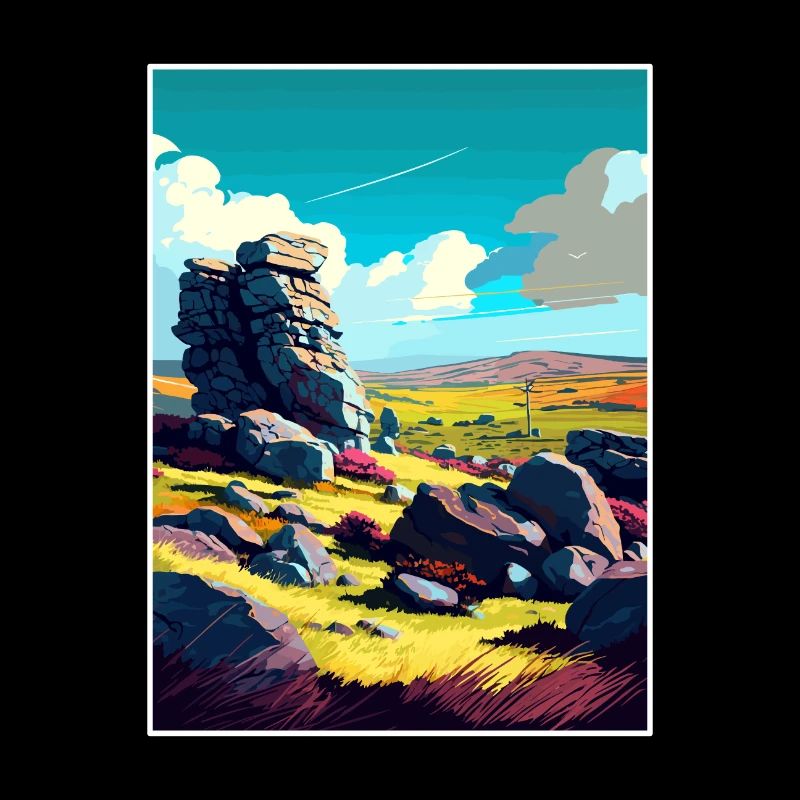 Bodmin Moor England Vintage Reiseposter Souvenir