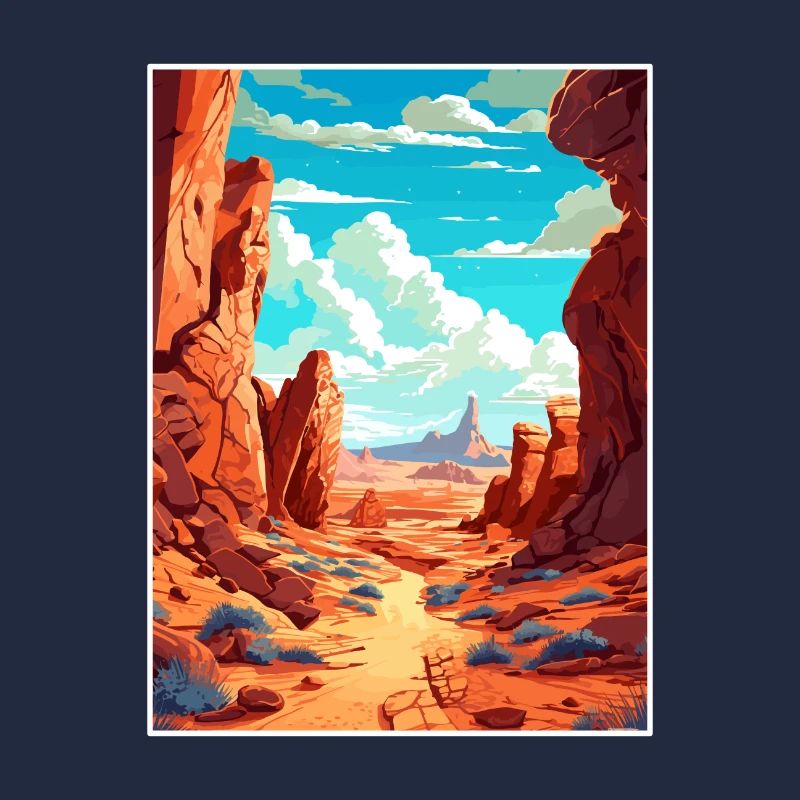 Affiche de voyage de la vallée du feu du parc d’État du Nevada