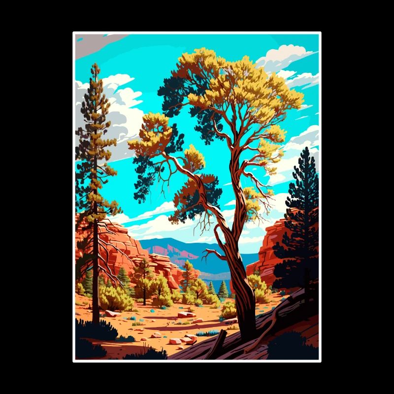 Affiche de voyage de la forêt nationale de Coconino en Arizona