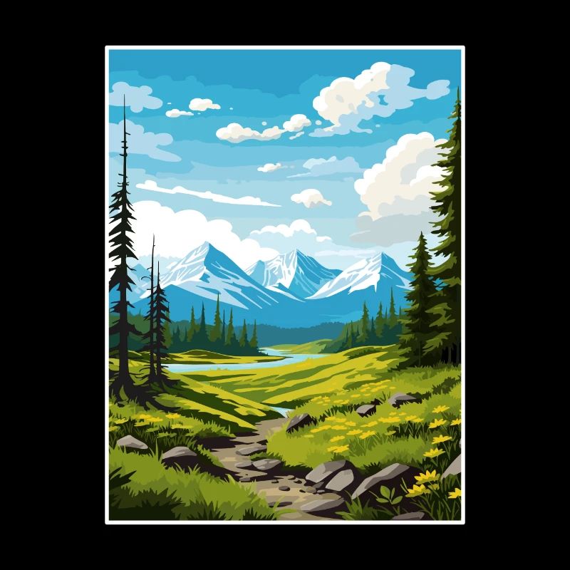 Forêt nationale de Chugach Alaska affiche de voyage