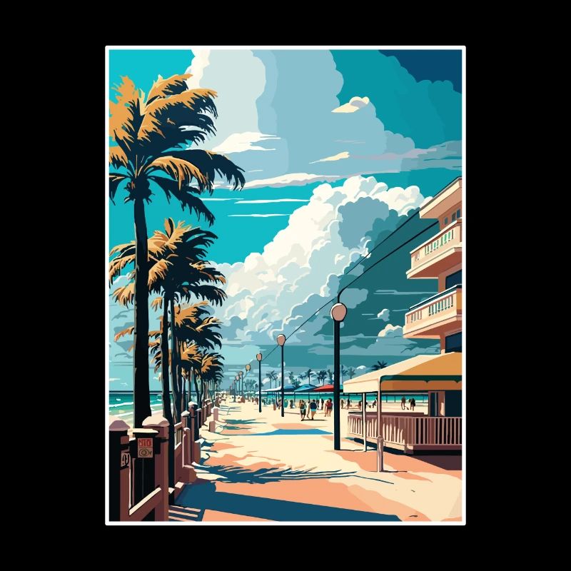 South Beach Floride Vintage voyage affiche Souvenir
