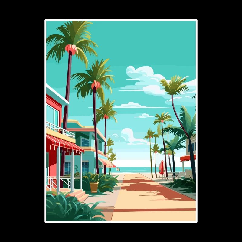 South Beach Texas Vintage voyage affiche Souvenir