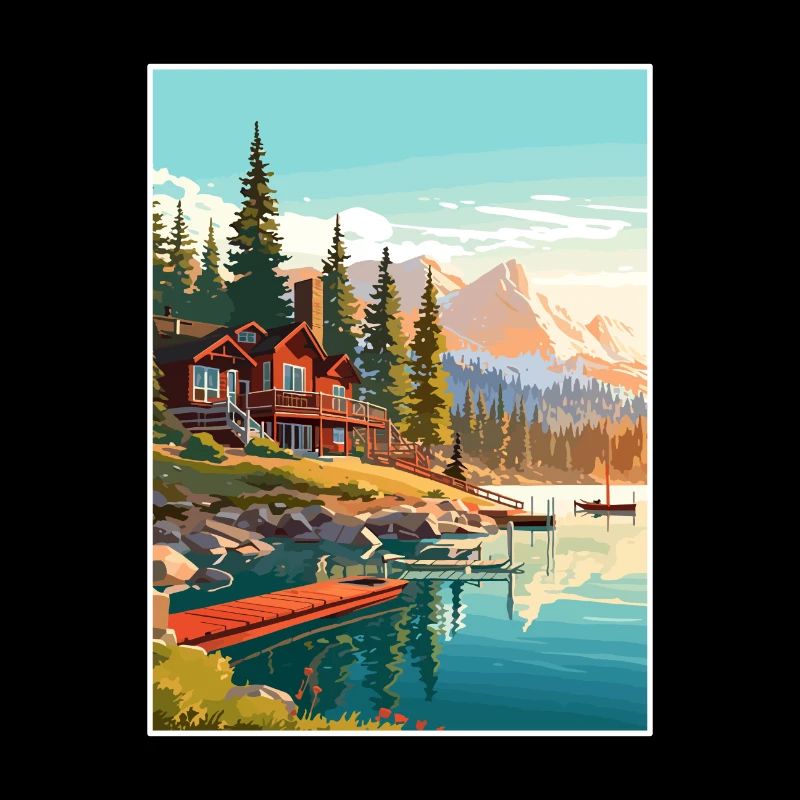 Lac Tahoe Nevada Vintage voyage affiche Souvenir