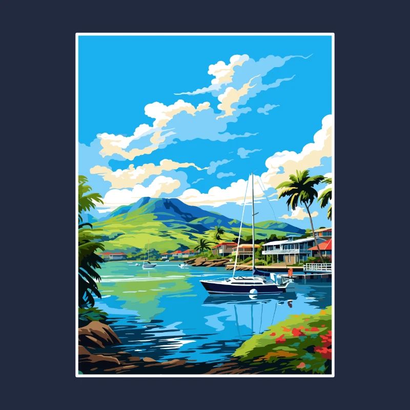Île Hamilton Australie déco voyage affiche