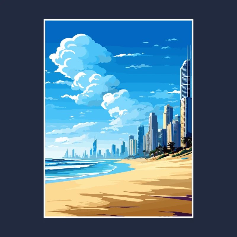 Surfers Paradise Beach Australien Reiseposter