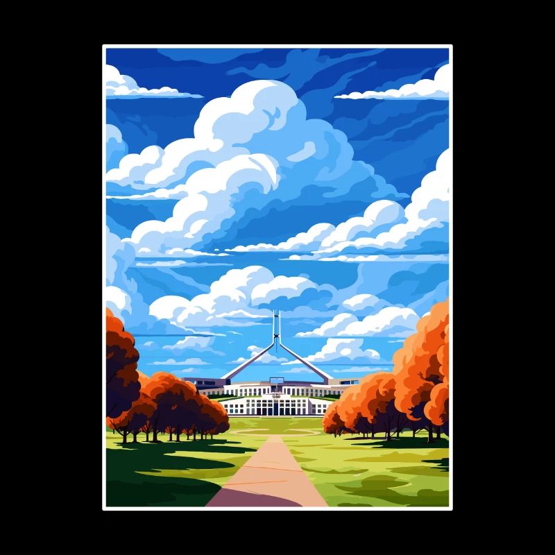 Canberra Australien Vintage Reiseposter Souvenir