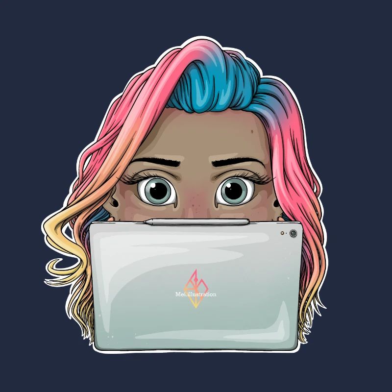 Lebendiges Reva Prisma arbeitendes Mädchen Design