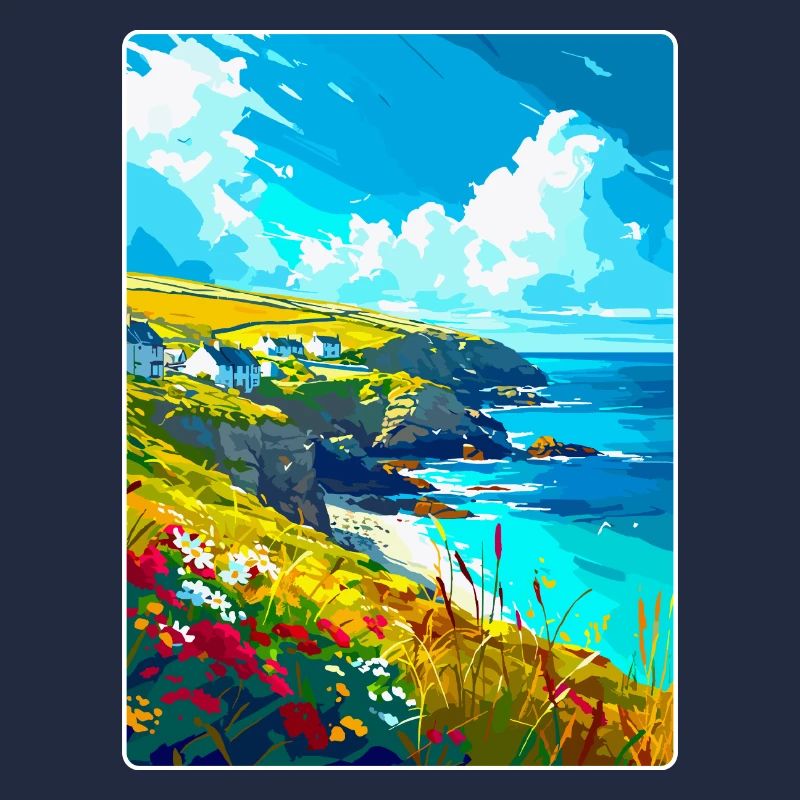 Cornwall England Uk Vintage Reiseplakat Souvenir