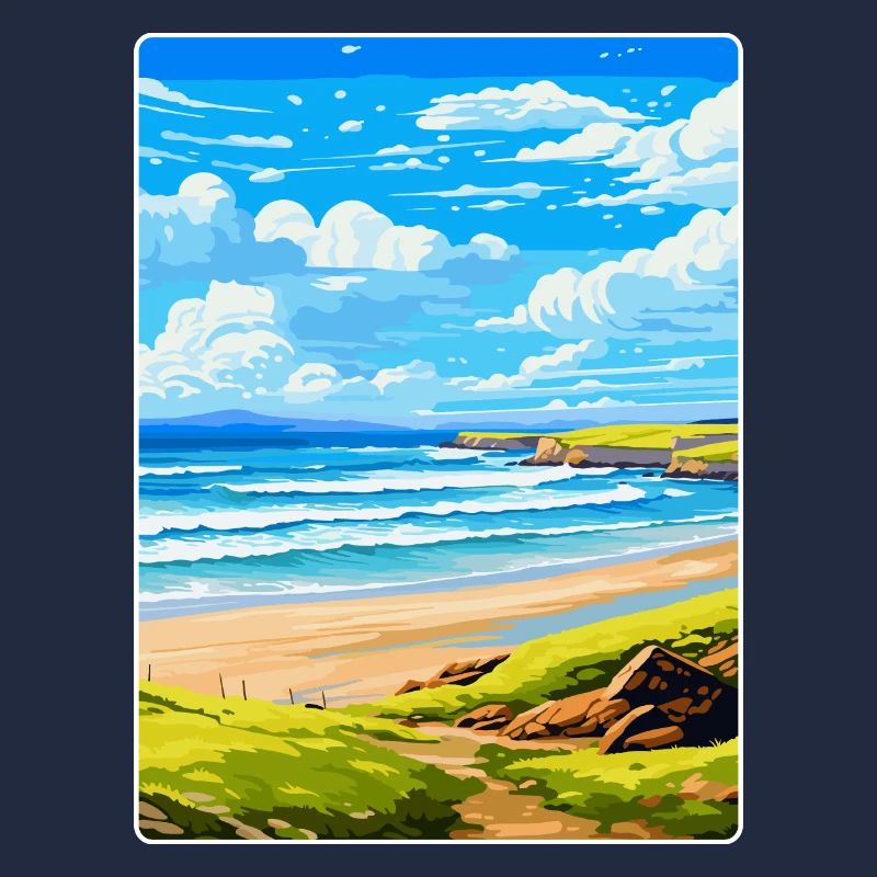 Constantine Bay, Cornouailles, Angleterre, Royaume-Uni, Affiche de voyage